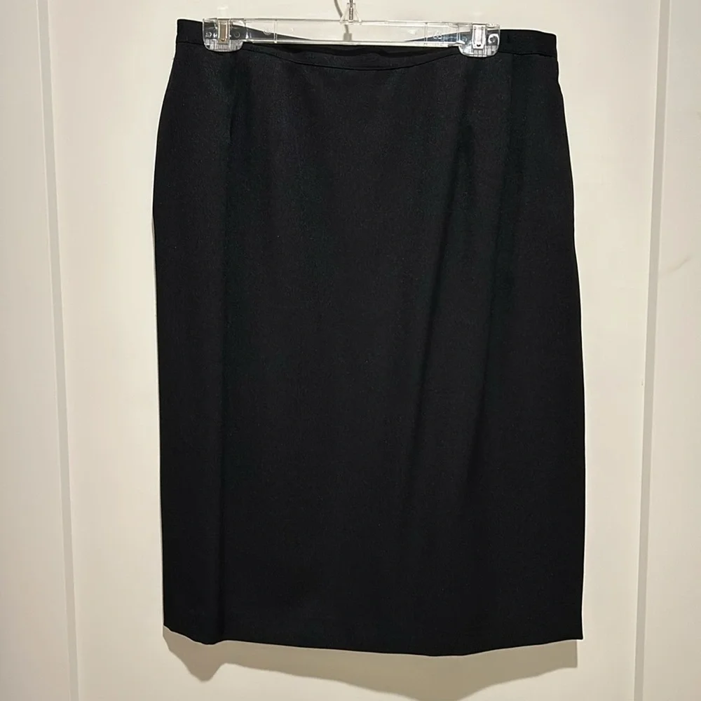 NYP Suits, 3-button black blazer and matching skirt, size 16